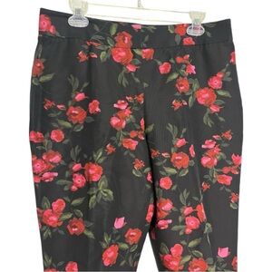 NWT Talbots Floral Print Pants with Red and Green Accents